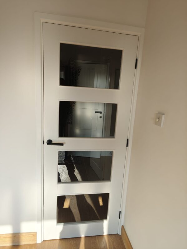 glass shaker door supply and fitted including handles and hinges £250