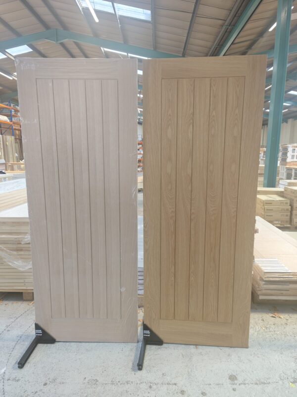 £170 per door on oak veneer unfinished and £225 per door for oak veneer prifinished all supply and fitted including handles and hinge